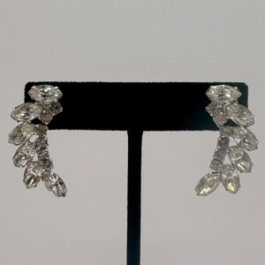VINTAGE Crystal Feathered Earrings